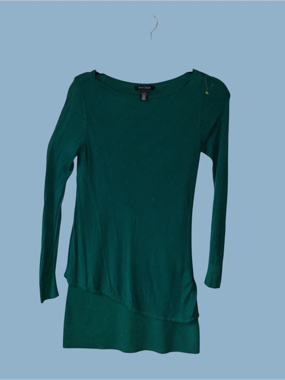 White House Black Market Teal Asymmetrical Long Sleeve Tunic size s